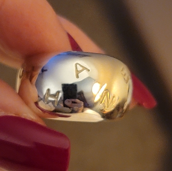 CHANEL Ring alphabet logo Silver 925 US 7.25 vintage/ Gorgeous! 15.8 Grams/ COA - Picture 1 of 10